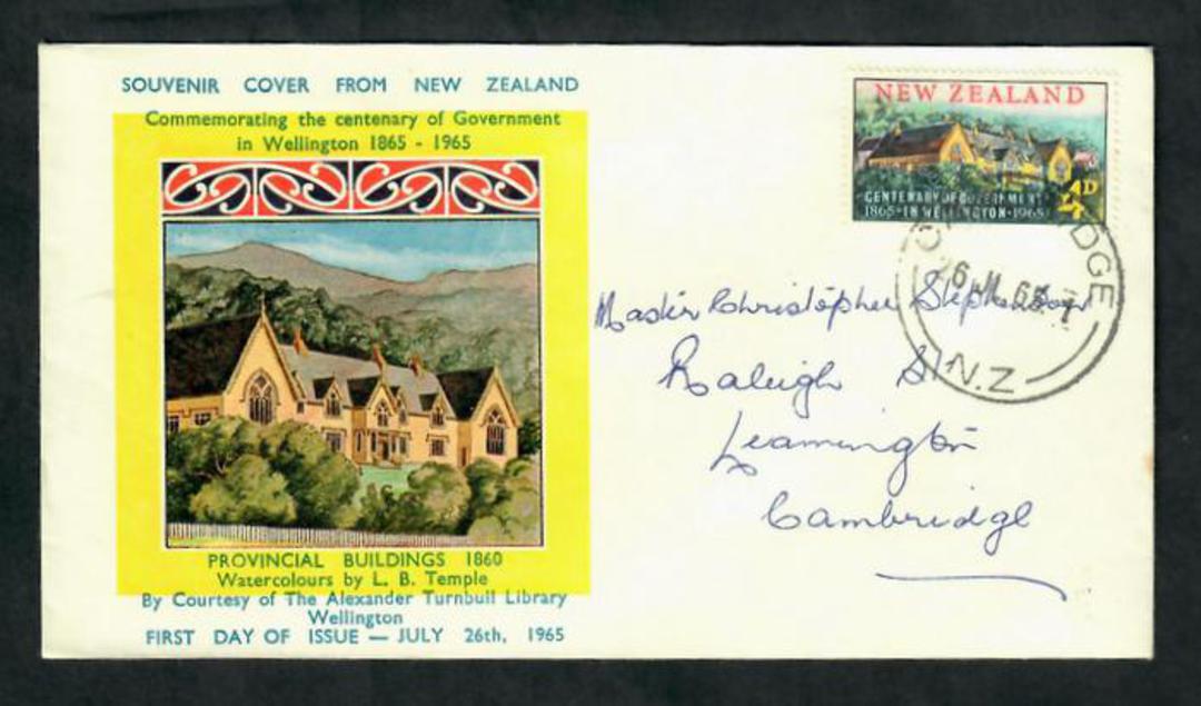 NEW ZEALAND 1965 Centenary of Parliament on illustrated first day cover. - 30779 - FDC image 0