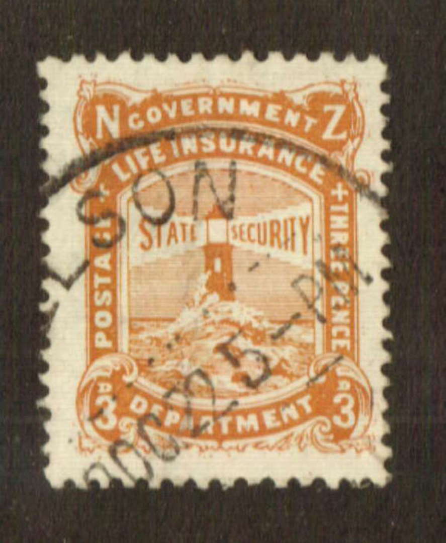 NEW ZEALAND 1905 Government Life 3d Light Brown. - 74735 - FU image 0