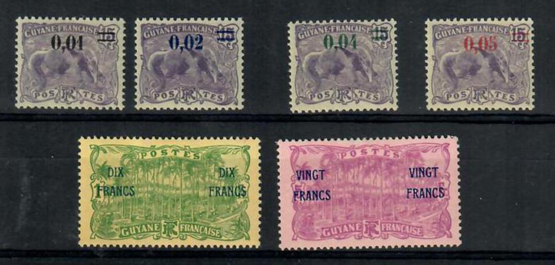 FRENCH GUIANA 1922 Surcharges. Set of 6. - 20171 - Mint image 0