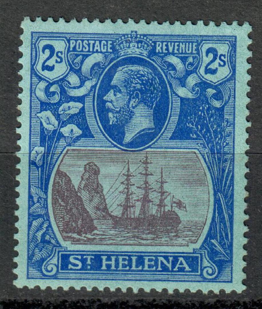 ST HELENA 1922 Geo 5th Definitive 2/- Purple and Blue on Blue. - 6955 - LHM image 0