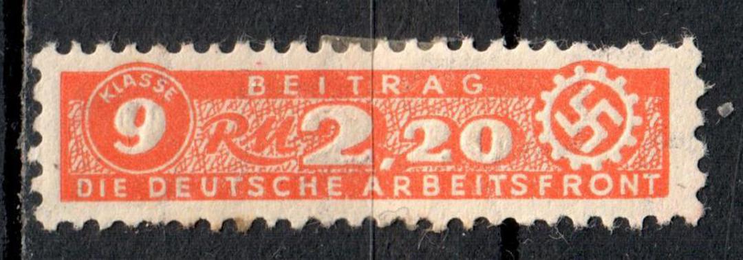 GERMANY Small Orange Cinderella. Beitrag Die Deutsche Arbeitsfront. Nazi Cross. Hinge remains. - 74323 - Mint image 0