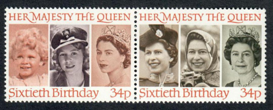GREAT BRITAIN 1986 60th Birthday of Queen Elizabeth 2nd. Set of 4 in joined pairs. - 74491 - UHM image 1