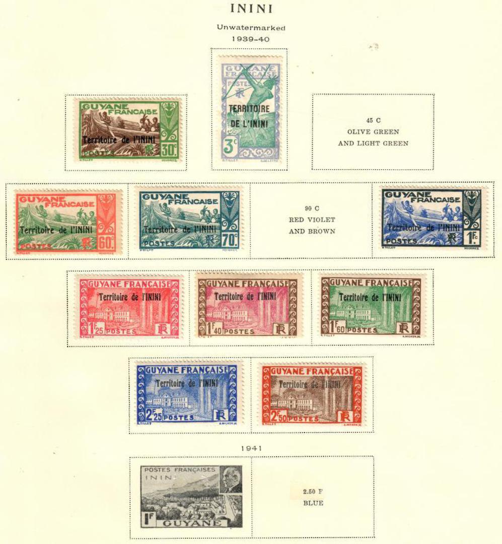 ININI 1932 Definitives. Set of 40. Missing  1fr 45c (SG 24) 90c 65c 1fr75. Therefore the catalogue value is £80.00 net. - 100257 image 1