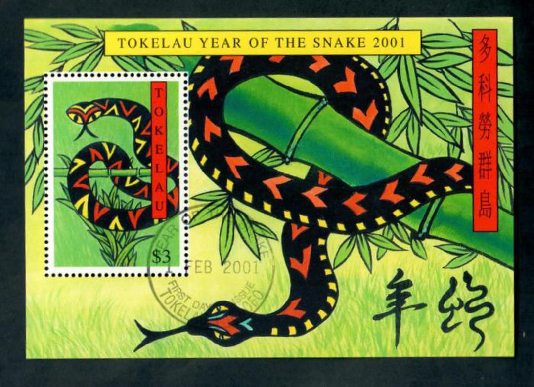 TOKELAU ISLANDS 2001 Chinese New Year. Year of the Snake. Miniature sheet. - 52010 - CTO image 0