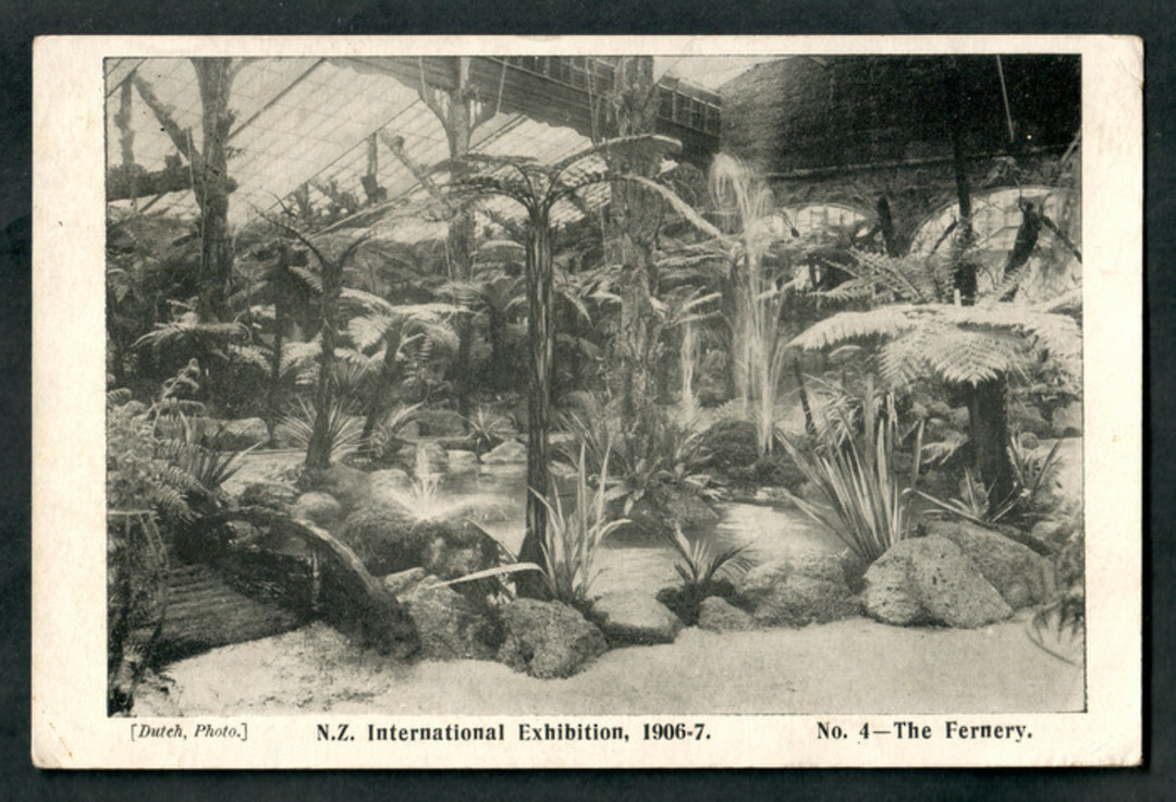 NEW ZEALAND 1906 Postcard of Christchurch Exhibition. The Fernery.  Photo by Dutch. Published by Smith and Anthony. - 48518 - Po image 0