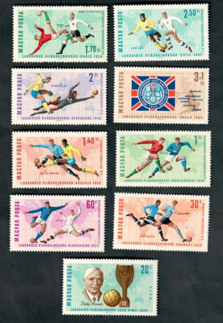 HUNGARY 1966 World Cup Football Championships. Second series. Set of 9. - 50237 - UHM image 0