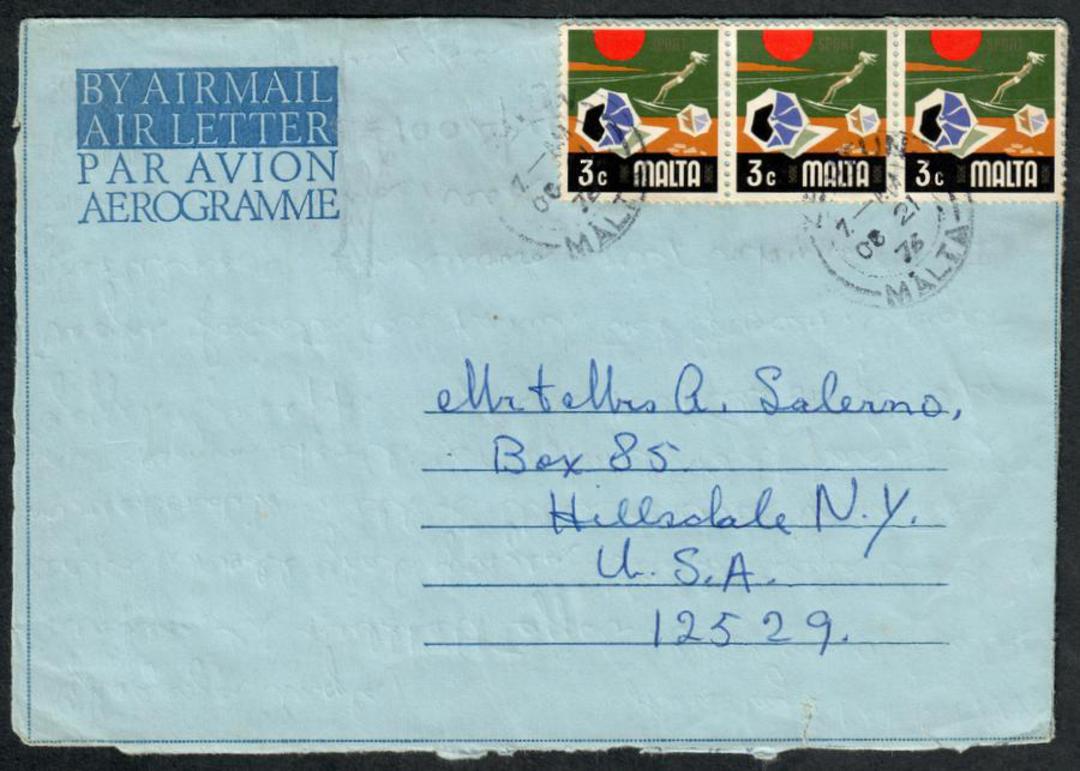 MALTA 1976 Aerogramme to New York. - 37704 - PostalHist image 0