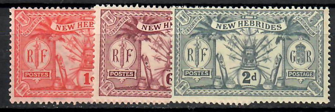 NEW HEBRIDES 1921 Definitives. Set of Set of 3. - 70839 - Mint image 0