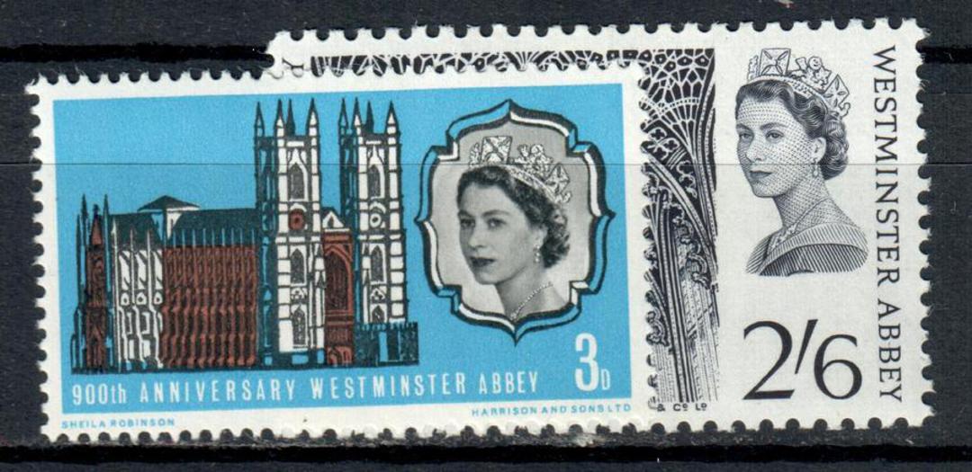 GREAT BRITAIN 1966 900th Anniversary of Westminster Cathedral. Set of 2. - 96132 - UHM image 0