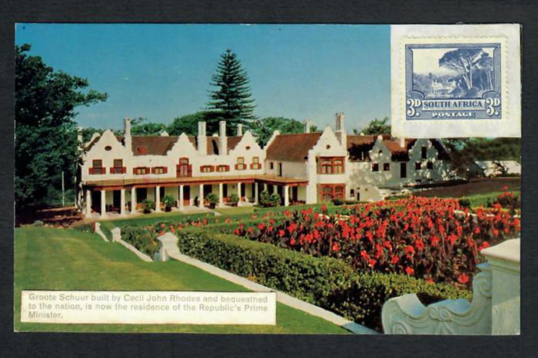 SOUTH AFRICA Coloured postcard of the Groote Schuur from the same angle as the stamp. - 30619 image 0