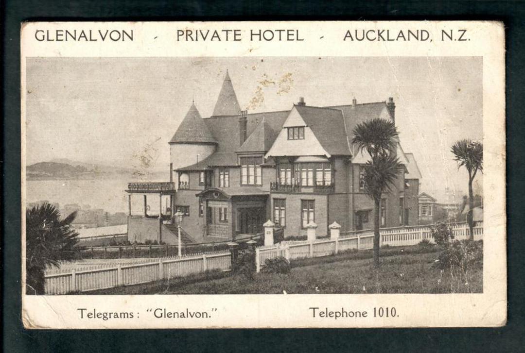 Postcard of Glenalvon Private Hotel Auckland. Telphone 1010. - 49725 - Postcard image 0