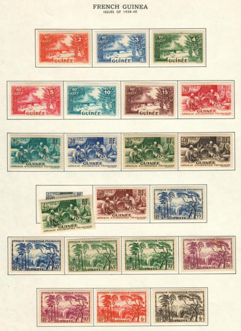 FRENCH GUINEA 1938 Definitives. Set of 33. 1fr60 and 2fr50 are used. - 56009 - LHM image 0