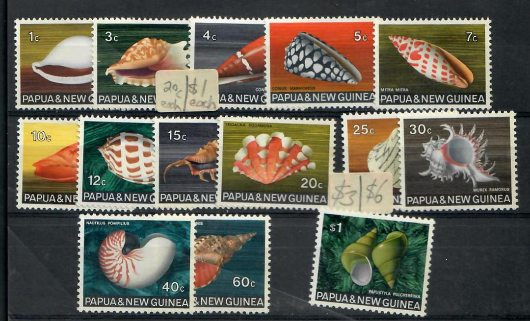 PAPUA NEW GUINEA 1968 Definitives Shells. Set of 15. - 21707 - UHM image 0