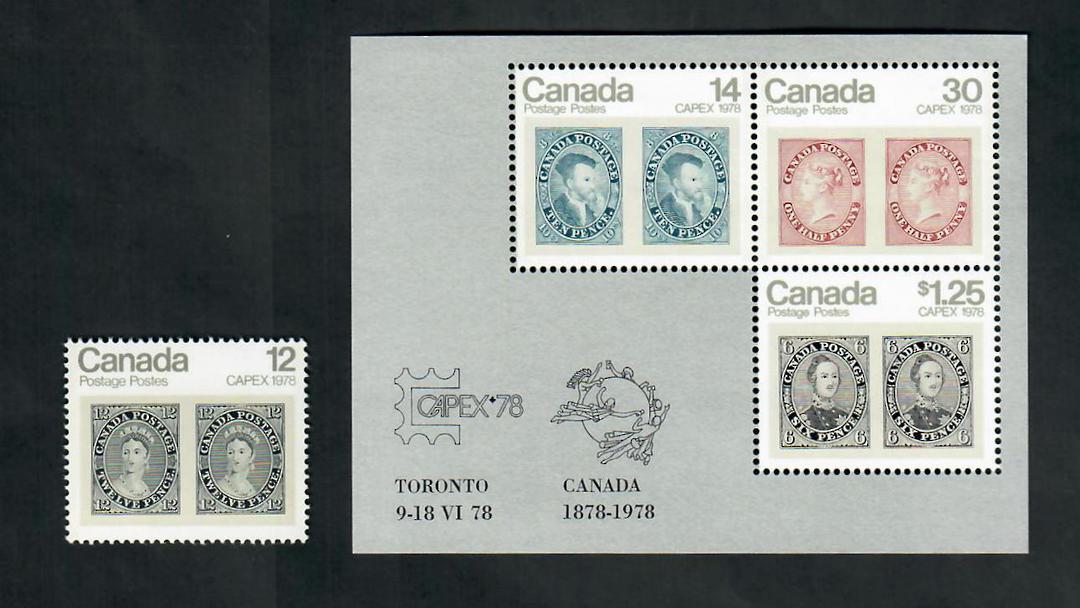 CANADA 1978 CAPEX '78 International Stamp Exhibition. First & Second issues -- the second in a miniature sheet. - 20216 - UHM image 0