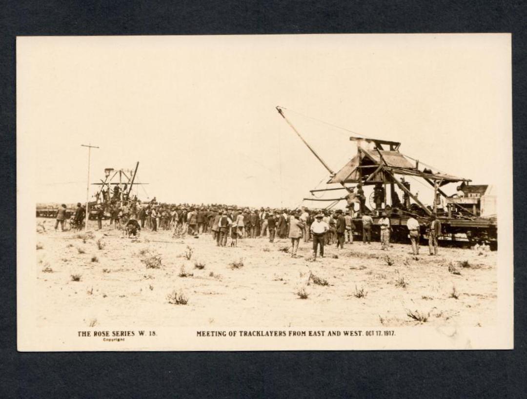 AUSTRALIA Real Photograph of the meeting of the Tracklayers from East and West 12/10/1917. - 40629 - Postcard image 0