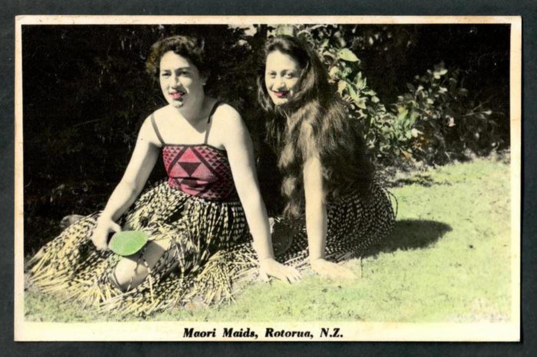 Tinted Real Photograph by N S Seaward of Maori Maids Rotorua. - 49596 - Postcard image 0
