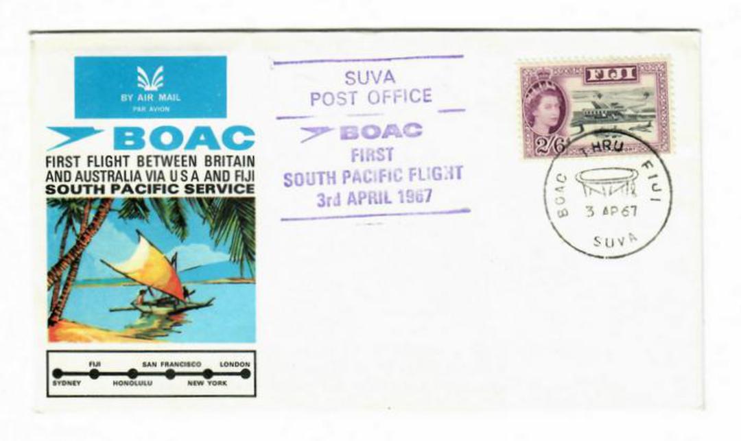 FIJI 1967 BOAC First Flight between First South Pacific Flight. Special Postmark on cover. - 31054 - PostalHist image 0