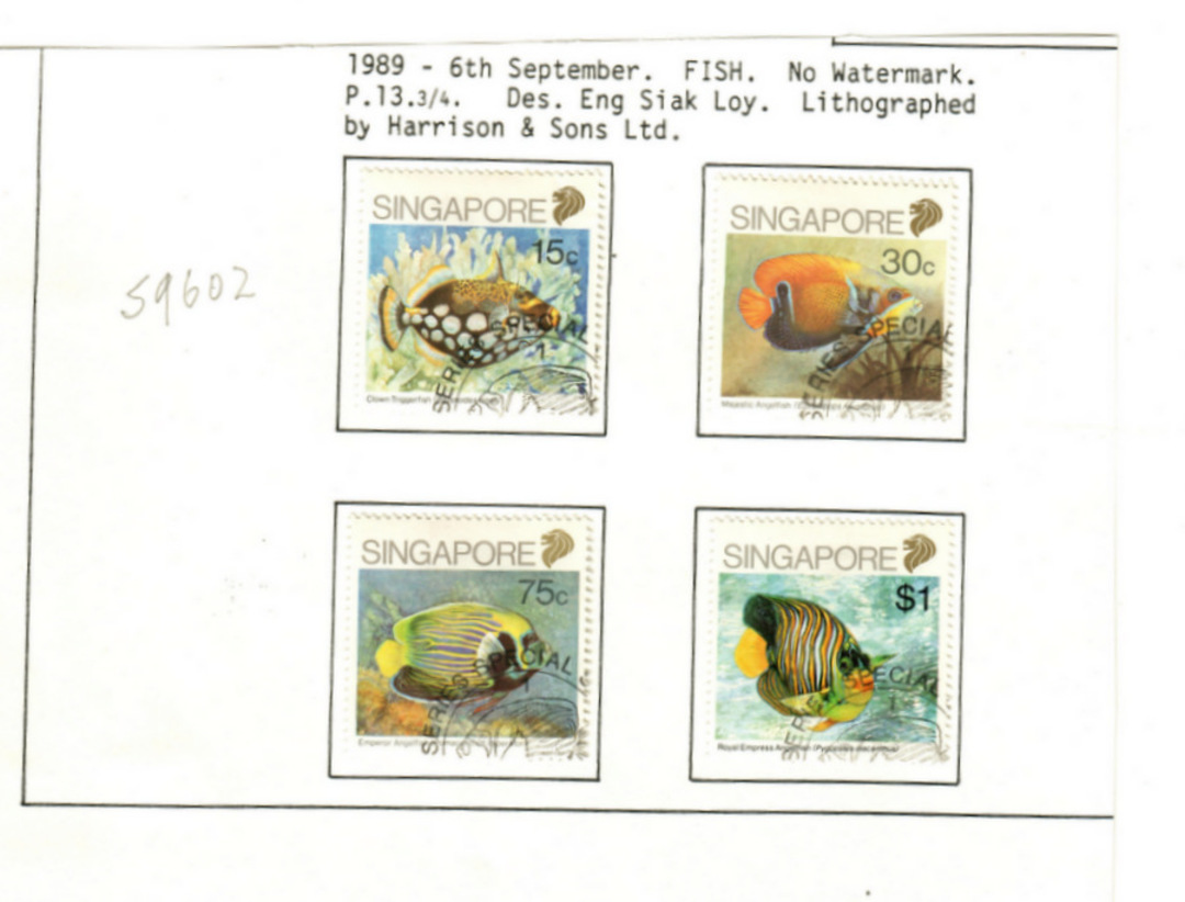 SINGAPORE 1989 Fishes. Set of 4. - 59602 - VFU image 0