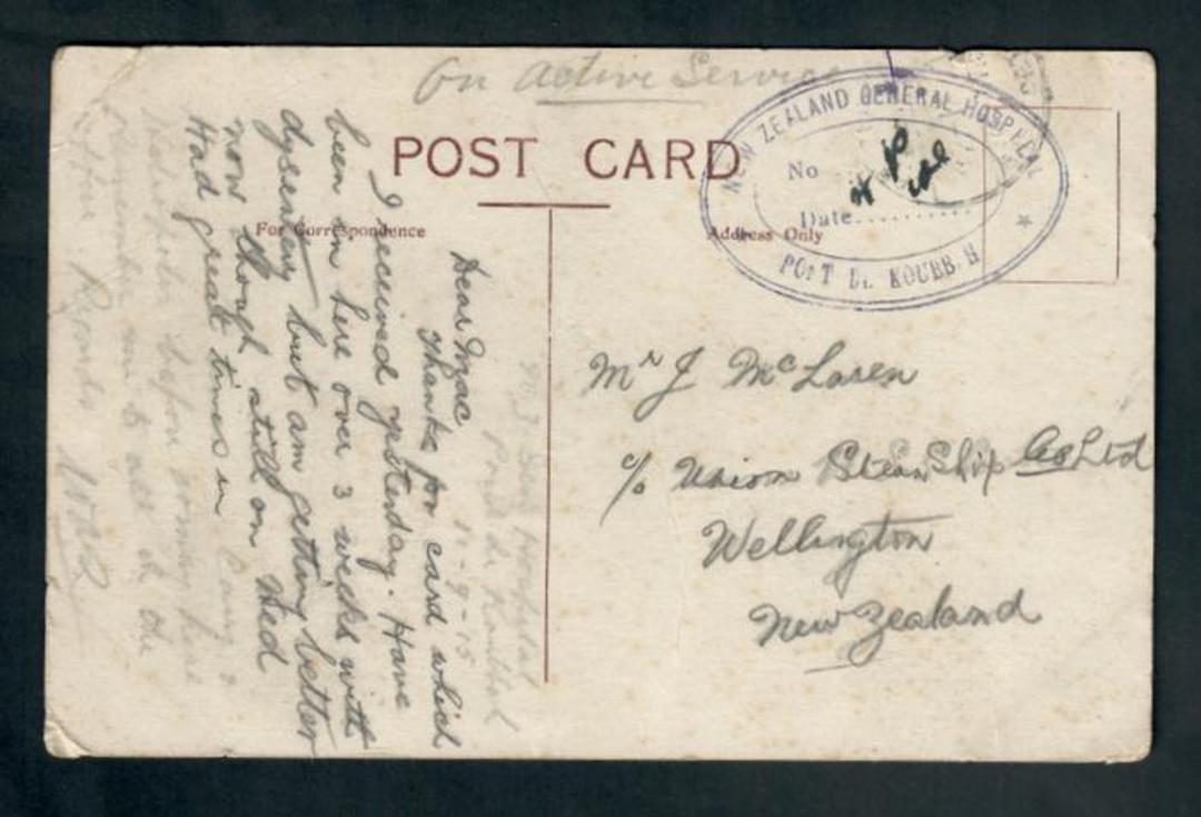 Real Photograph of Whangaroa. Oval postmark. New Zealand General Hospital 4/10/1915 Pont de Koubb.(written 11/9/1915). From the image 0
