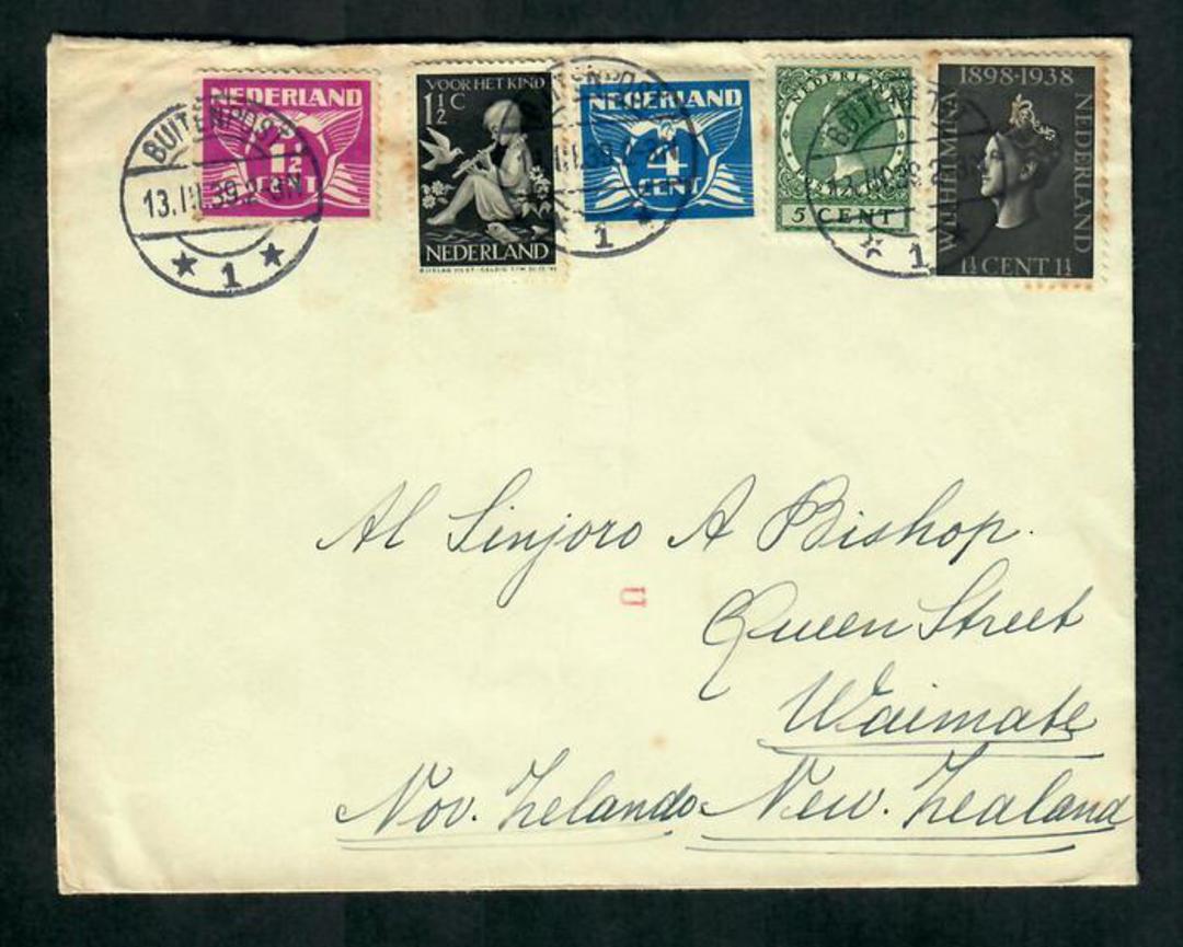 NETHERLANDS 1939 Cover to New Zealand wuth Esperanto Cinderella on the reverse. - 31292 - PostalHist image 0