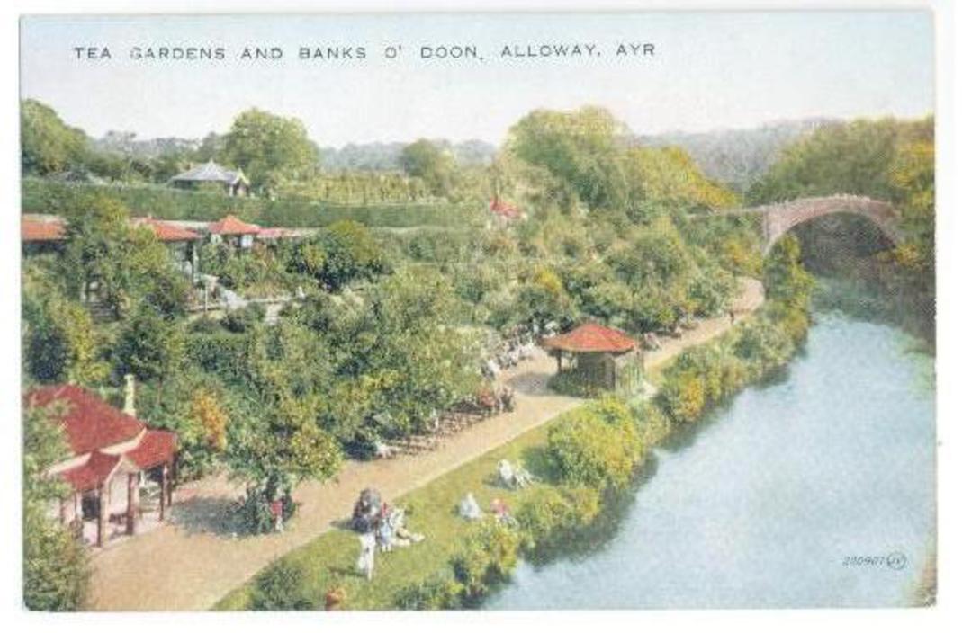 GREAT BRITAIN Coloured postcard of Tea Gardens and Banks o' Doon Alloway Ayr. Nice bridge. - 40717 - Postcard image 0