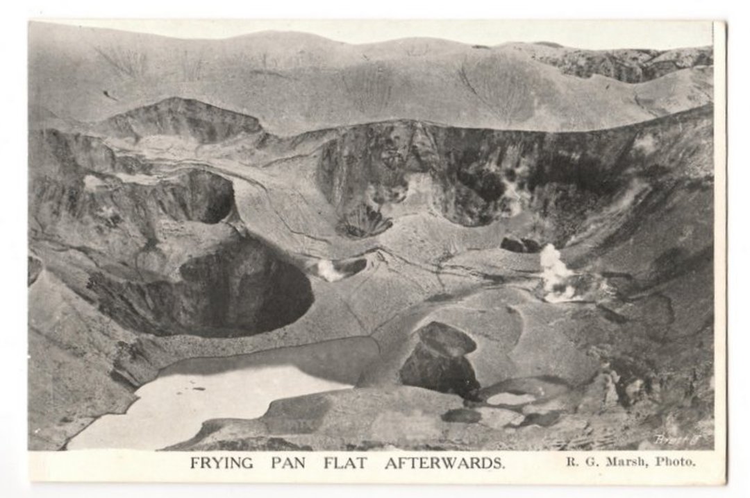 Postcard from Waimangu set by Marsh. Another view of Frying Pan Flat after the Eruption. - 46213 - Postcard image 0