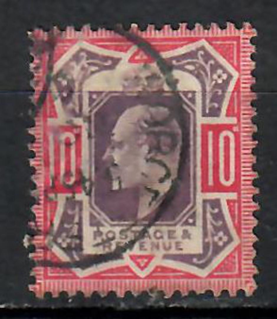 GREAT BRITAIN 1902 Edward 7th Definitive 10d Purple and Red. - 9005 - VFU image 0