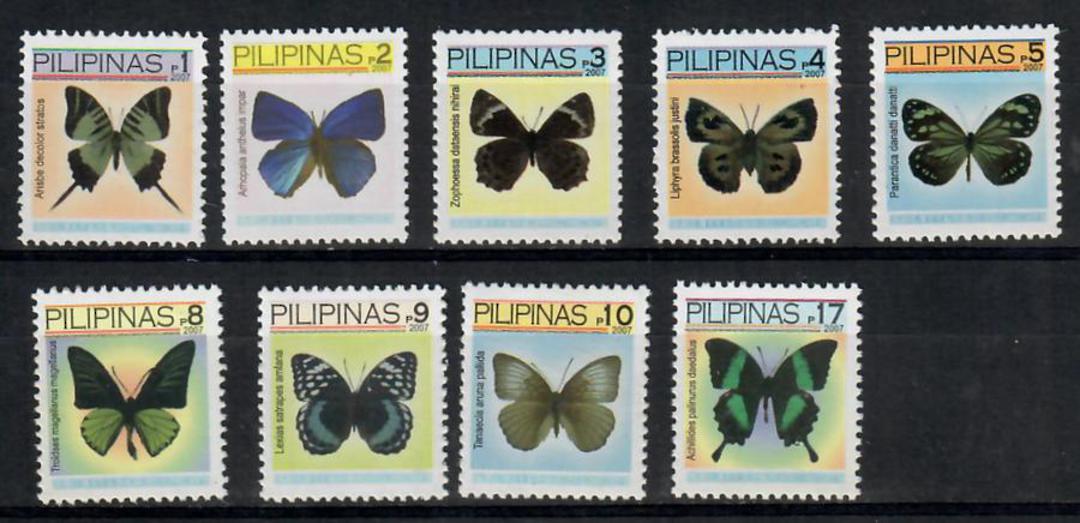 PHILIPPINES 2008 Butterflies. Set of 9. - 23509 - UHM image 0
