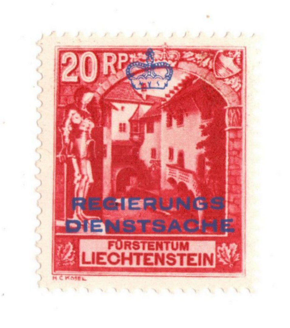 LIECHENSTEIN 1932 Official 20 rappen Scarlet. - 73782 - Mint image 0