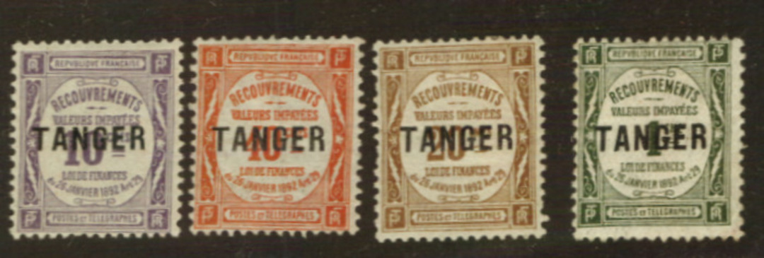 FRENCH Post Offices in TANGIER 1918 Postage Due. Set of 4. - 76430 - Mint image 0