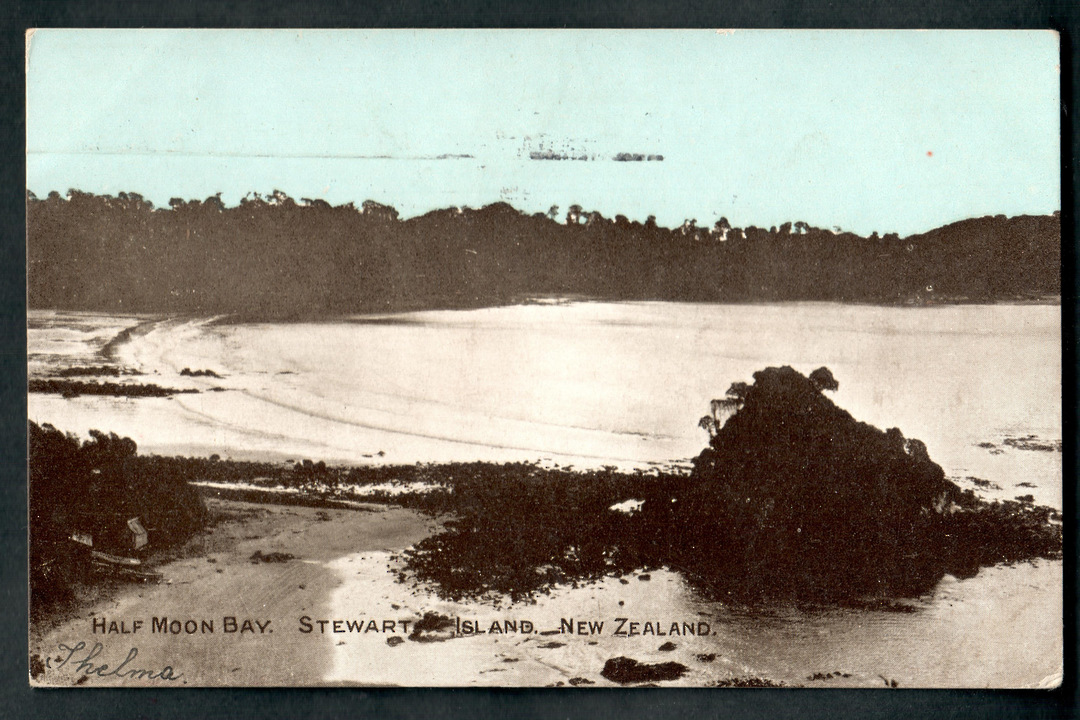 Tinted Postcard of Half Moon Bay Stewart Island. - 49338 - Postcard image 0