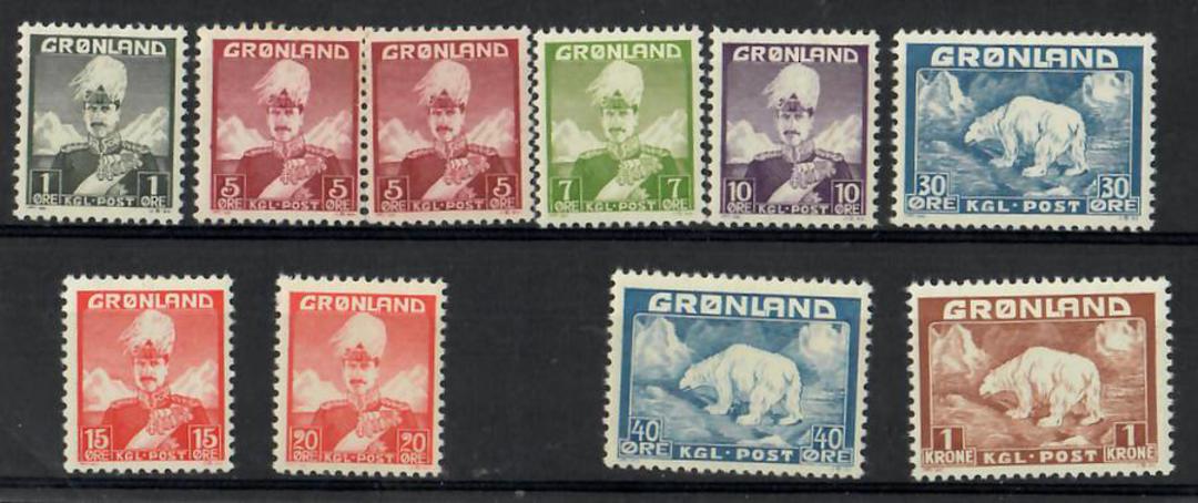 GREENLAND 1938 Definitives. Set of 9. - 28202 - UHM image 0