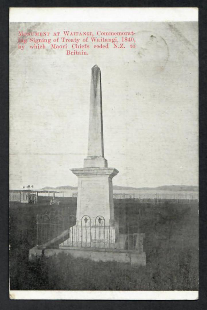 Postcard of Monument at Waitangi. Nice RUSSELL A class cancel. - 44823 - Postcard image 0