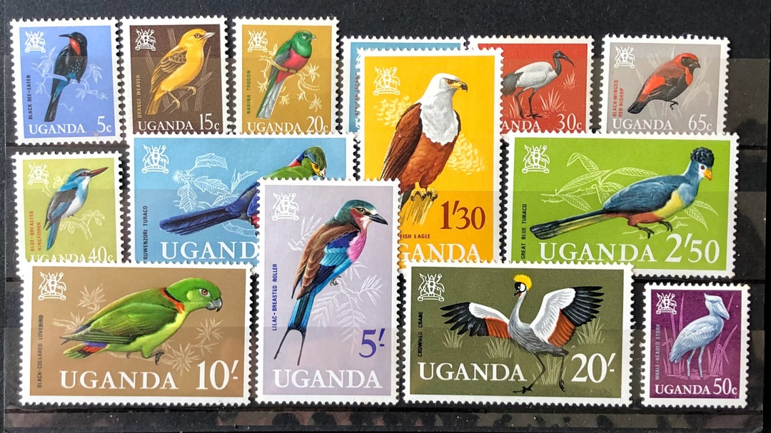 UGANDA 1965 Definitives Birds. Set of 14. - 20736 - UHM image 0