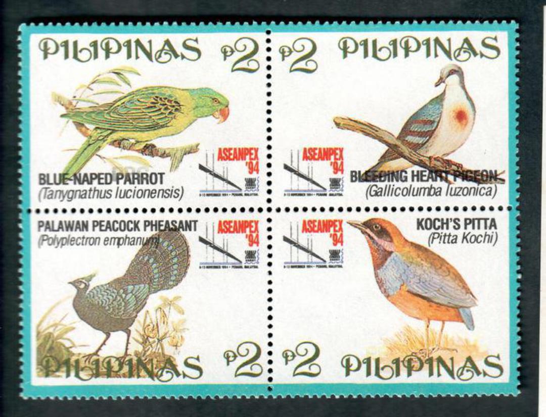 PHILIPPINES 1994 Aseanpex '84 International Stamp Exhibition. Block of 4. - 50466 - UHM image 0