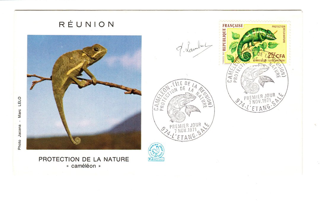 REUNION 1971 Protection dela Nature on first day cover. - 38170 - FDC image 0
