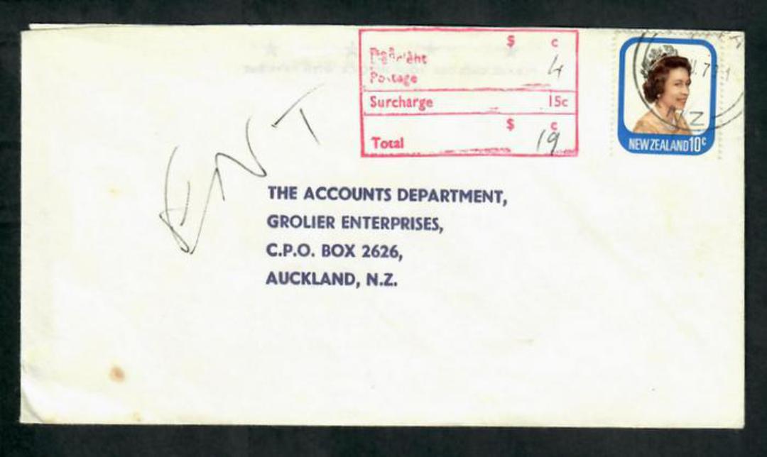 NEW ZEALAND 1979 Cover with Deficient Postage Cachet 10c to 14c Rate. - 30781 - PostalHist image 0