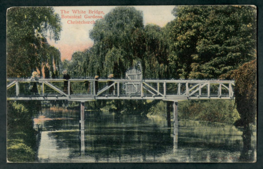 Postcard of the White Bridge Botannical Gardens Christchurch. - 48428 - Postcard image 0