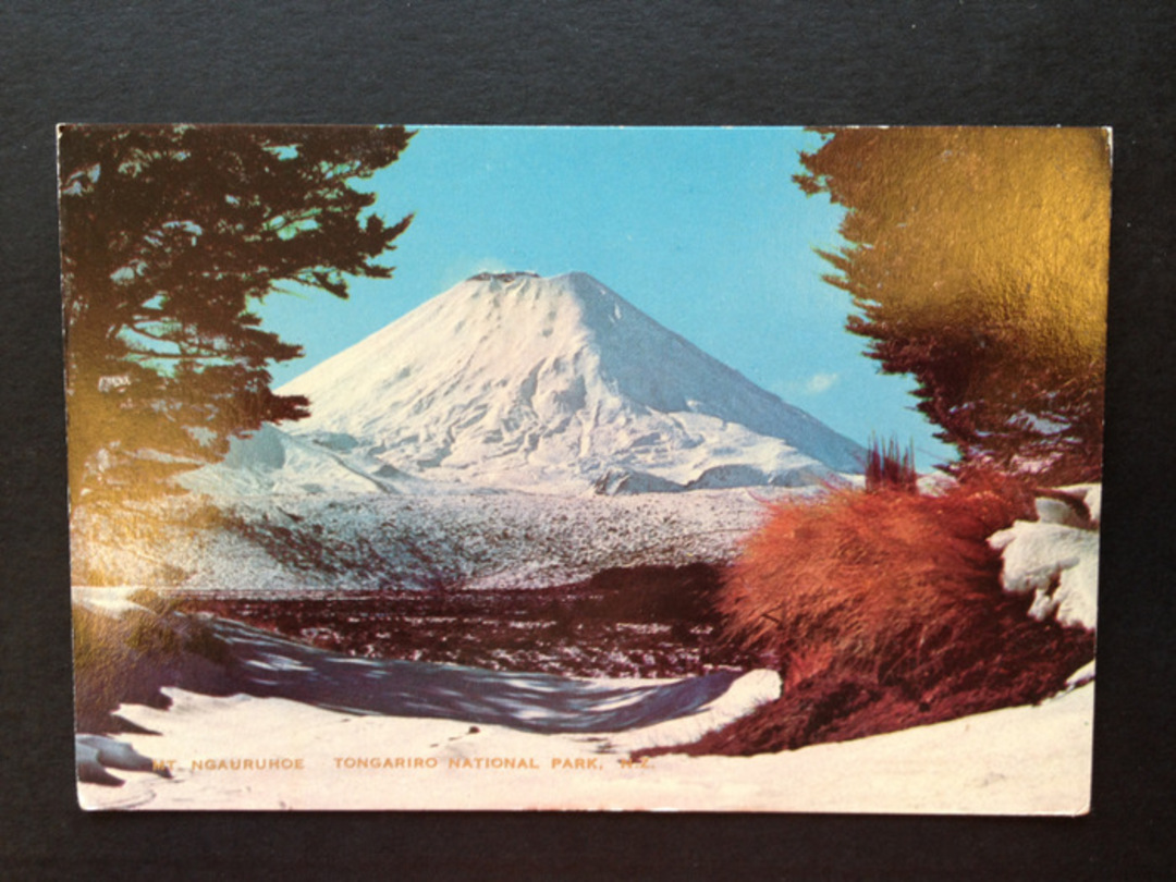 Modern Coloured Postcard by G B Scott of Mt Ngauruhoe. - 446821 - Postcard image 0