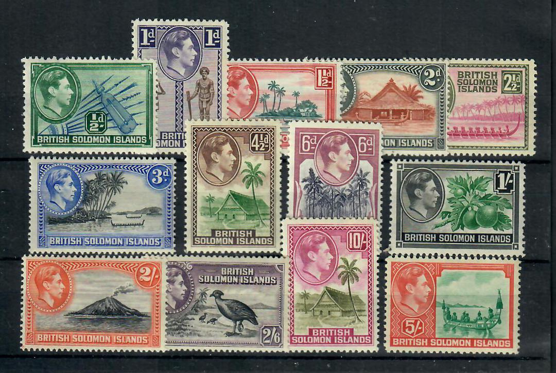 SOLOMON ISLANDS 1939 Geo 6th Definitives. Set of 13. - 21740 - LHM image 0