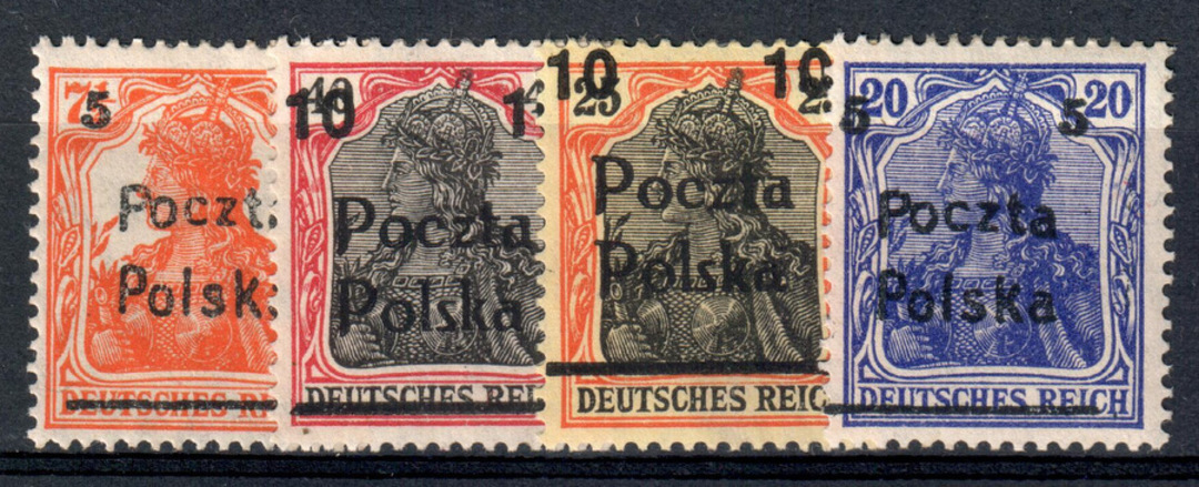 POLAND 1914 Poznan Provisional Issue. Set of 4. Not listed by SG. - 75487 - LHM image 0