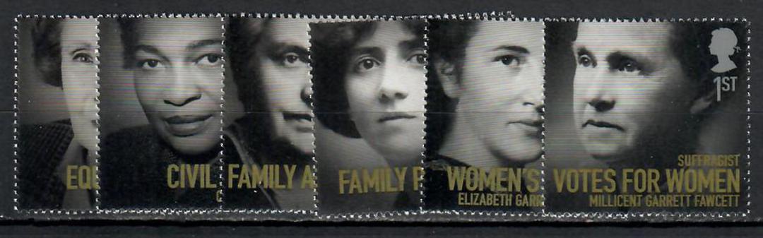 GREAT BRITAIN 2008 Votes for Women. Set of 6. - 86952 - UHM image 0