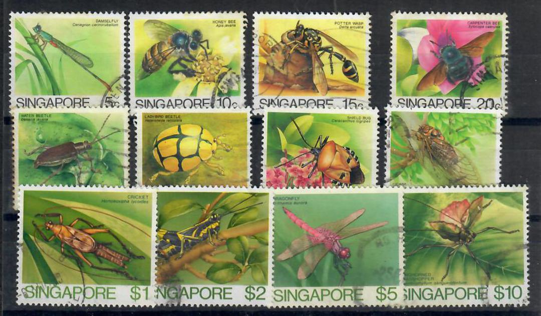 SINGAPORE 1985 Definitives Insects. Set of 12. Commercially used but all nice cancels. - 21957 - Used image 0