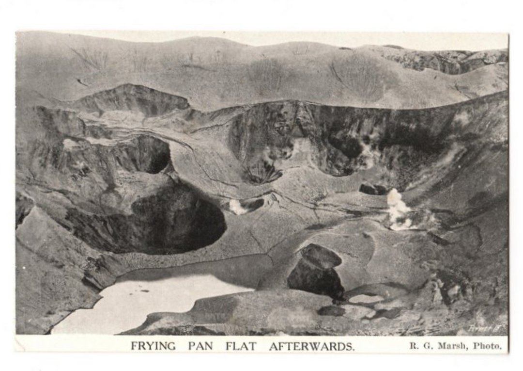 Postcard from Waimangu set by Marsh. Frying Pan Flat afterward. - 46212 - Postcard image 0