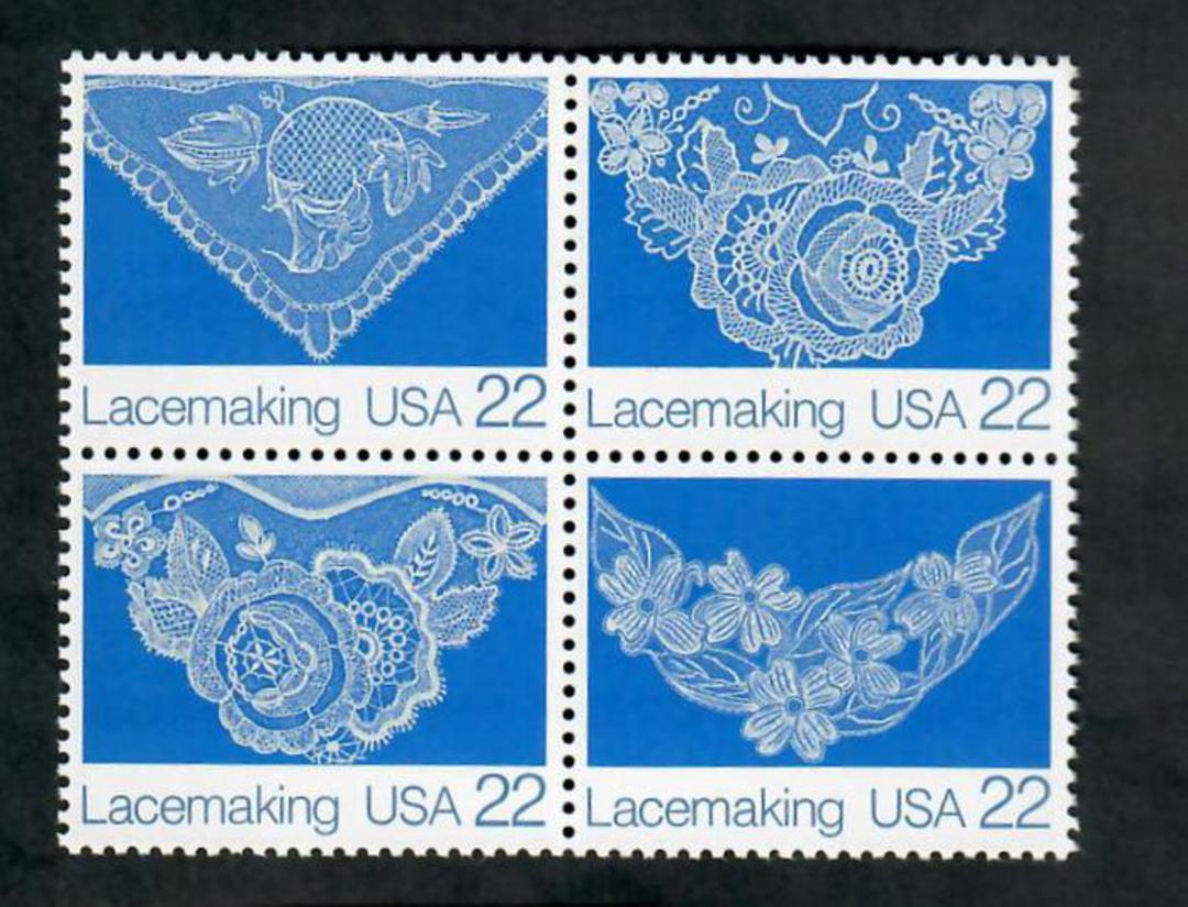 USA 1987 Lace making. Block of 4. - 50890 - UHM image 0