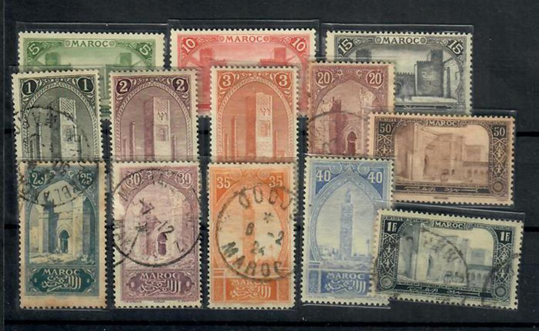 FRENCH MOROCCO 1917 Definitives. 13 values in the set of 17. Mixed mint and used. Missing SG 87 90 91 92. - 20079 - Mixed image 0