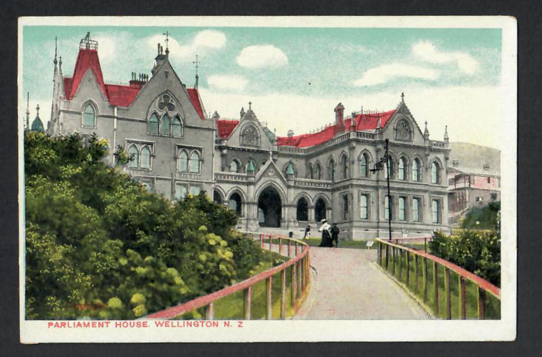 Coloured postcard of Parliament House Wellington. - 47484 - Postcard image 0