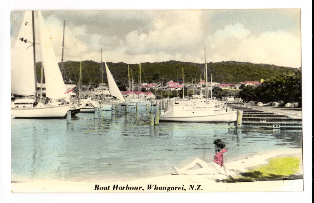 Tinted Postcard by Seaward of Boat Harbour Whangarei. - 44793 - Postcard image 0