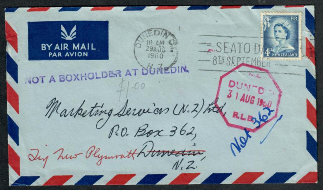 NEW ZEALAND 1960 Airmail letter redirected. - 37267 - PostalHist image 0