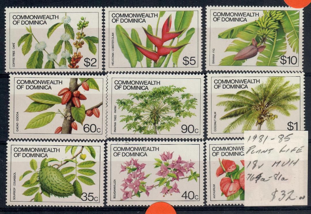 DOMINICA 1981 Definitives Plant Life. Set of 18. Without imprint. - 20888 - UHM image 0